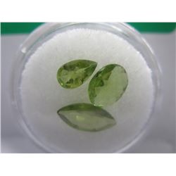 3 Assorted cut Peridot gemstones