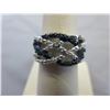 Image 1 : Blue & White Diamond dinner ring