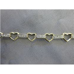 Diamond heart bracelet - set with 10 Diamonds
