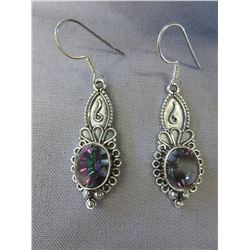 New oval cut Mystic Topaz  French hook earrings