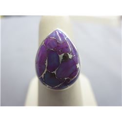 Custom made sterling silver Purple Turquoise ring