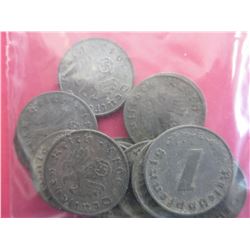 15 WWII Nazi German Eagle & Swastika coins