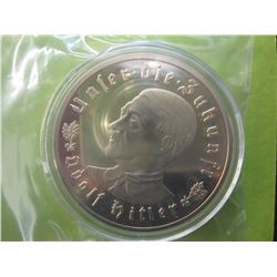 Gold finished Adolph Hitler coin in capsule