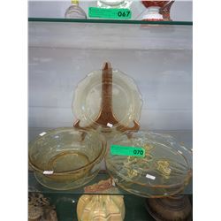 5 Pieces of Depression glass