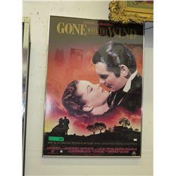 Framed "Gone with the Wind" poster