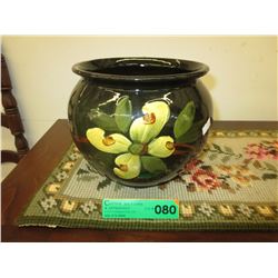 Vintage glazed ceramic plant pot