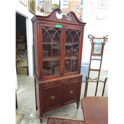 Regency style mahogany china cabinet - circa 1930