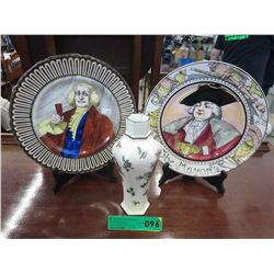 Royal Doulton plates & Hexagonal vase