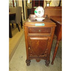 Vintage carved walnut smoker's cabinet