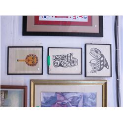 3 Framed First Nations art