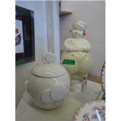 2 Vintage cookie jars - Baker & Lollipop motif