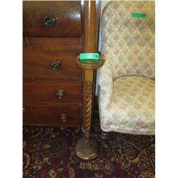 Vintage oak barley twist ashtray stand - ca 1910