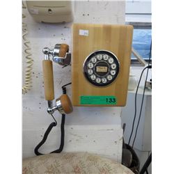 Vintage Western Electric Butcher block telephone - solid wood