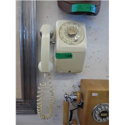 Vintage wall dial telephone - white