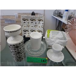 7 Piece Scandinavian glass & ceramic collectibles