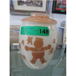 Vintage glass cookie jar - Gingerbread man