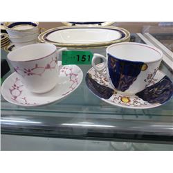 2 Victorian hand painted teacup & saucers
