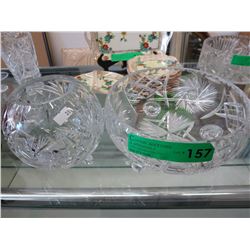 2 Footed crystal bowls