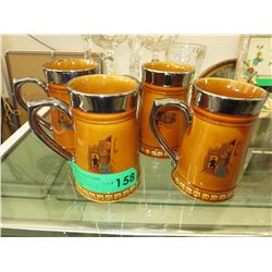 4 Vintage Lord Nelson pottery mugs
