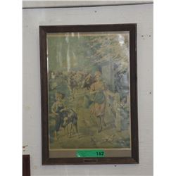 Vintage Litho "Milking Time"