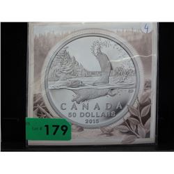 50 Dollar .9999 Silver Bullion 2015 Beaver Coin