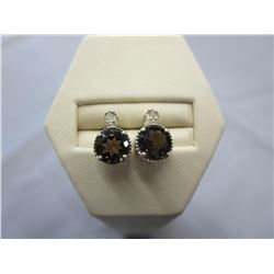 New Smokey Topaz & Diamond Earrings
