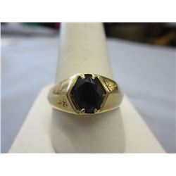 Mans Onyx & Diamond Ring