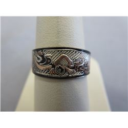 First Nations motif Copper & Enamel Ring