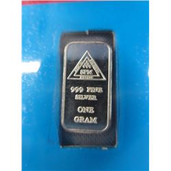 20 Silver Bars, each Bar 1 Gram of 0.999 Silver
