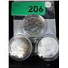 Image 1 : 3 Canada 50% Silver Dollars
