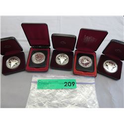 5 Canada Proof Dollars, 50% Silver