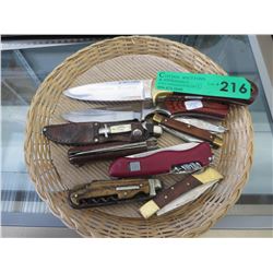 Collection of vintage used pocket & folding knives
