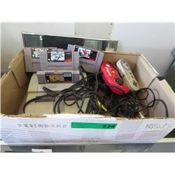 Vintage Super Nintendo with 4 games
