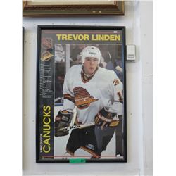 Framed Trevor Linden poster
