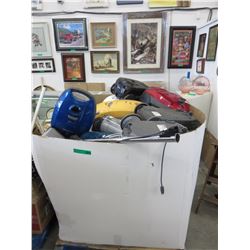 Skid of used vacuum cleaners