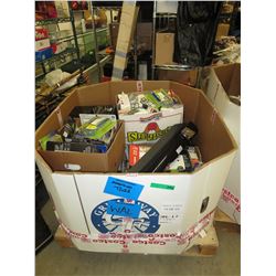 Skid of printer cartridges, sound bar, etc.