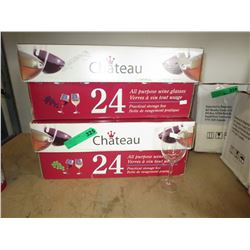 2 Cases of wine glasses