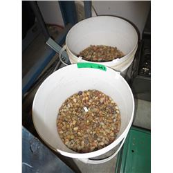 2 Buckets of tumbled stone gravel.