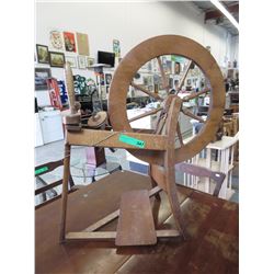 Vintage wood spinning wheel