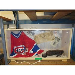 Montreal Canadiens Memorabilia in Display Case