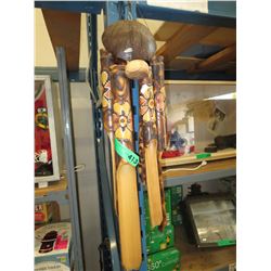 Wood wind chime - aboriginal design.