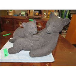 Concrete mother & cub bear statue