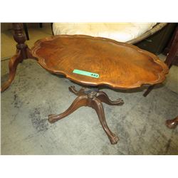 Vintage walnut oval parlour table