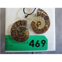 2 Ammonite pendants