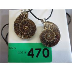 2 Ammonite pendants