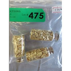 3 Vials of gold leaf.