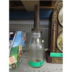 Vintage glass oil jar with spout
