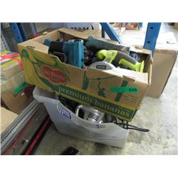 2 Boxes of cordless tools - no chargers