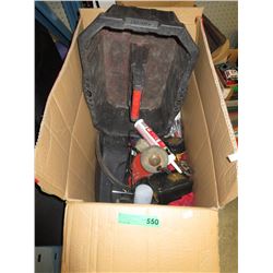 Box of assorted tools & misc.