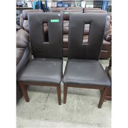 2 NEW Black Leather Dining Chairs